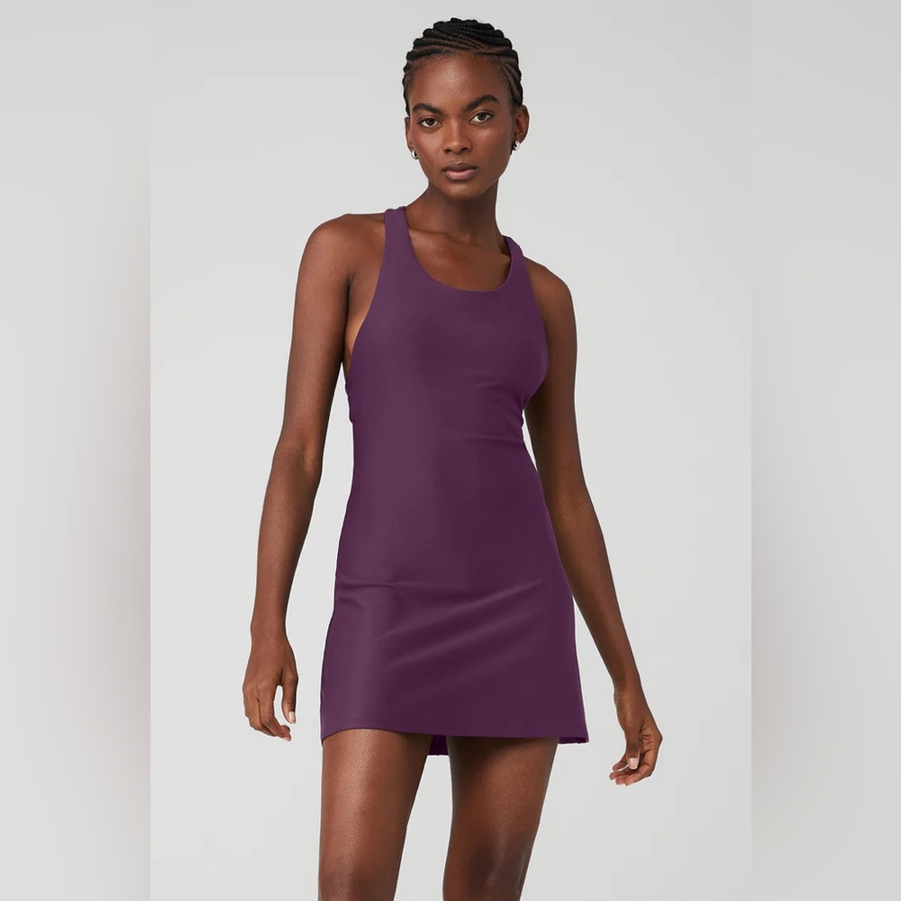 ALO YOGA Airlift Fly Dress Size M in Dark Plum